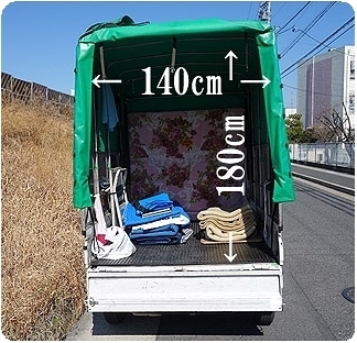 赤帽車の幅140cm高さ180cm